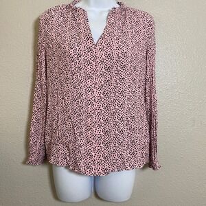 Whistles Pink Leopard Print Blouse 2 Casual Summer Maximalist‎ Feminine